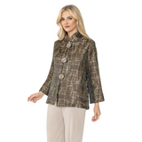 Textured Jacquard Jacket in Chocolate - 5518J - Size M Only!