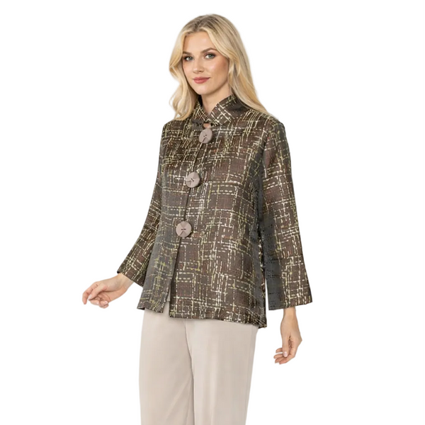 Textured Jacquard Jacket in Chocolate - 5518J - Size M Only!