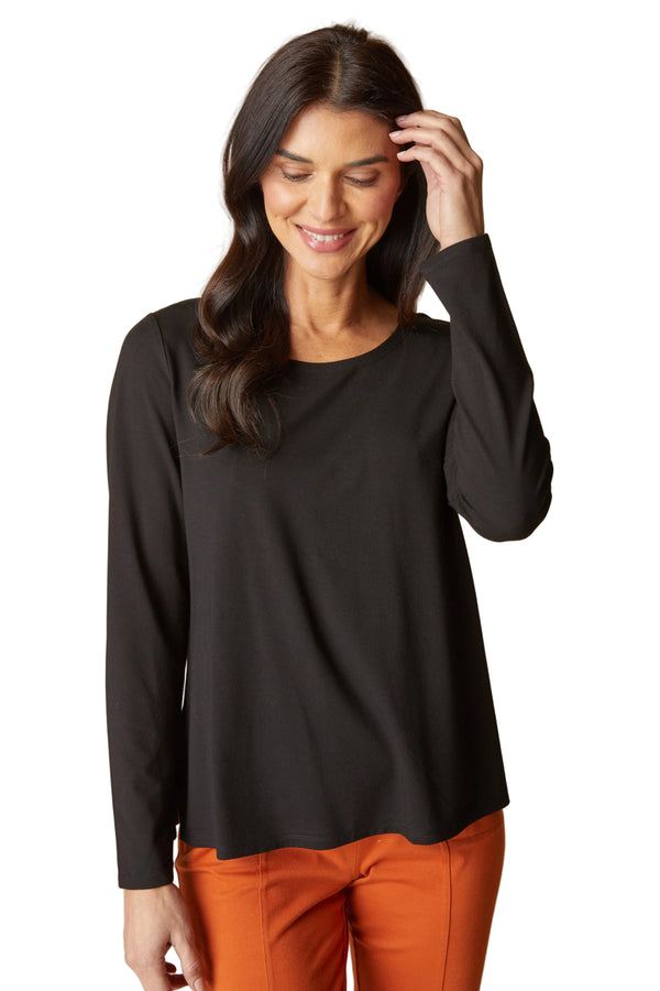 Core Travel Knit Solid Easy Long Sleeve Tee - 55929
