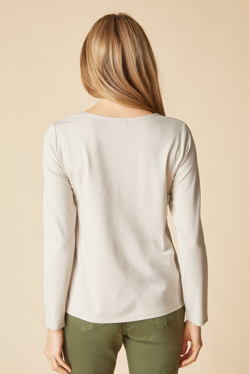 Core Travel Knit Solid Easy Long Sleeve Tee - 55929