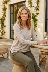 Core Travel Knit Solid Easy Long Sleeve Tee - 55929