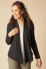 Core Travel Stretch Knit Waterfall Cardigan - 55931