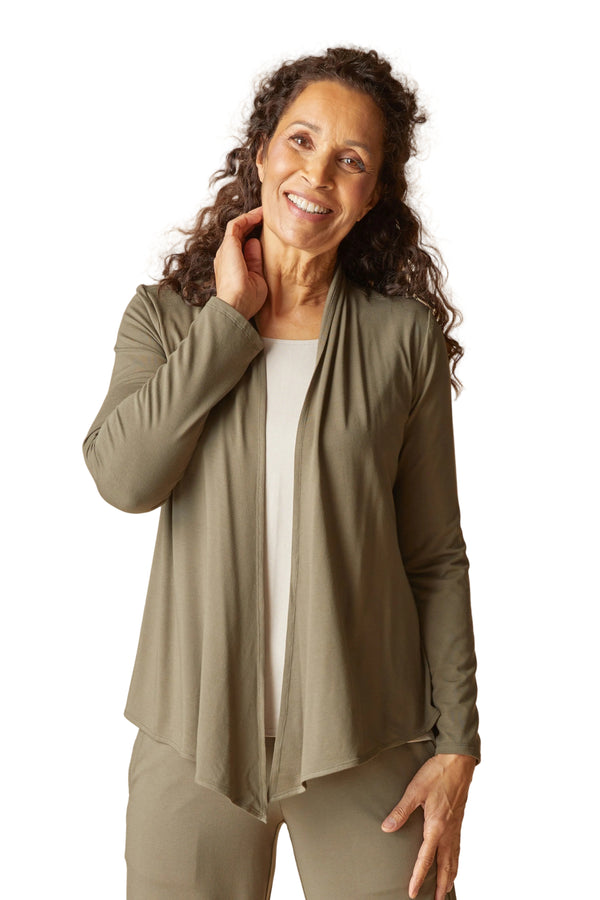 Core Travel Stretch Knit Waterfall Cardigan - 55931