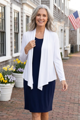 Core Travel Stretch Knit Waterfall Cardigan - 55931