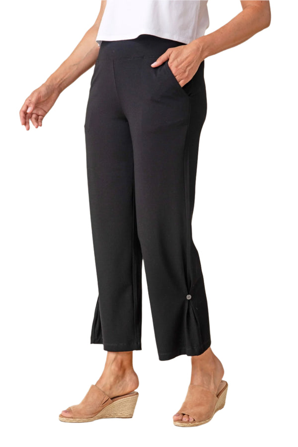 Core Travel Ankle Pleat Pant in Black - 55970-BLK