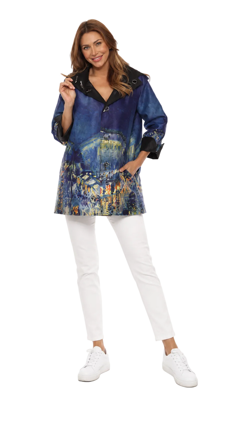 Pisarro-Inspired Reversible Raincoat  - J2539RW-2