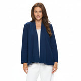 Stretch Knit Open Front Cardigan in Indigo - D202