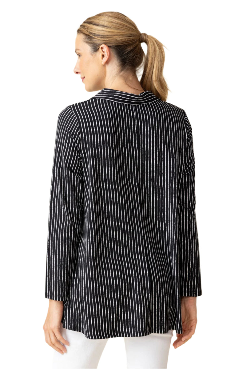 Bamboo Stripe Zip Jacket in Black - 56033-BLK