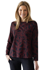 Drape Collar Print Top - 56104