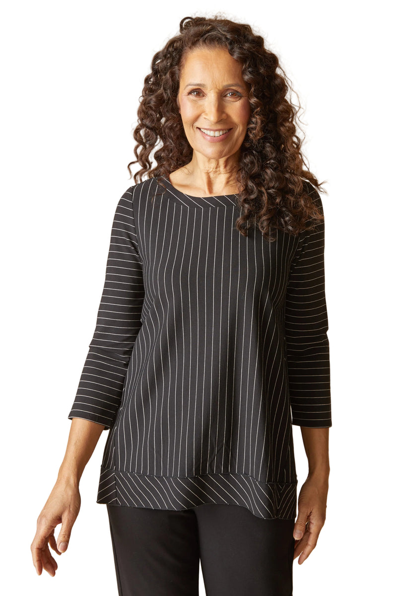 Habitat Stripe Pleat Back Tunic - Black - image 1