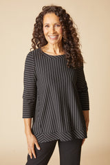 Habitat Stripe Pleat Back Tunic - Black - image 2