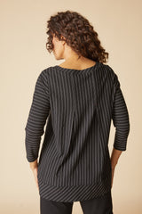Habitat Stripe Pleat Back Tunic - Black - image 4