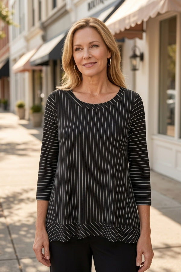 Stripe Pleat Back Tunic - 56527