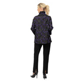 Striking Grid Jacquard Jacket in Purple/Black - 7353J-PPL