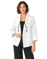 Marbled Textured Jacket in White/Black - 6793J-WHT