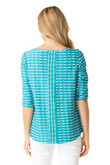 Textured Dash Bellevue Tee in Turquoise - 57107-TQ