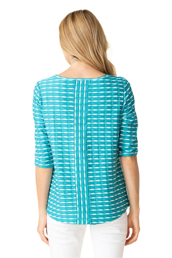 Textured Newport Knit Tee in Turquoise - 57107-TQ