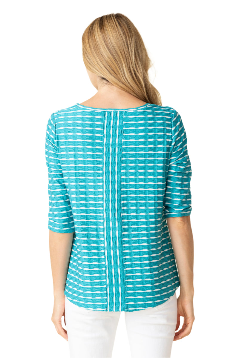 Textured Dash Bellevue Tee in Turquoise - 57107-TQ