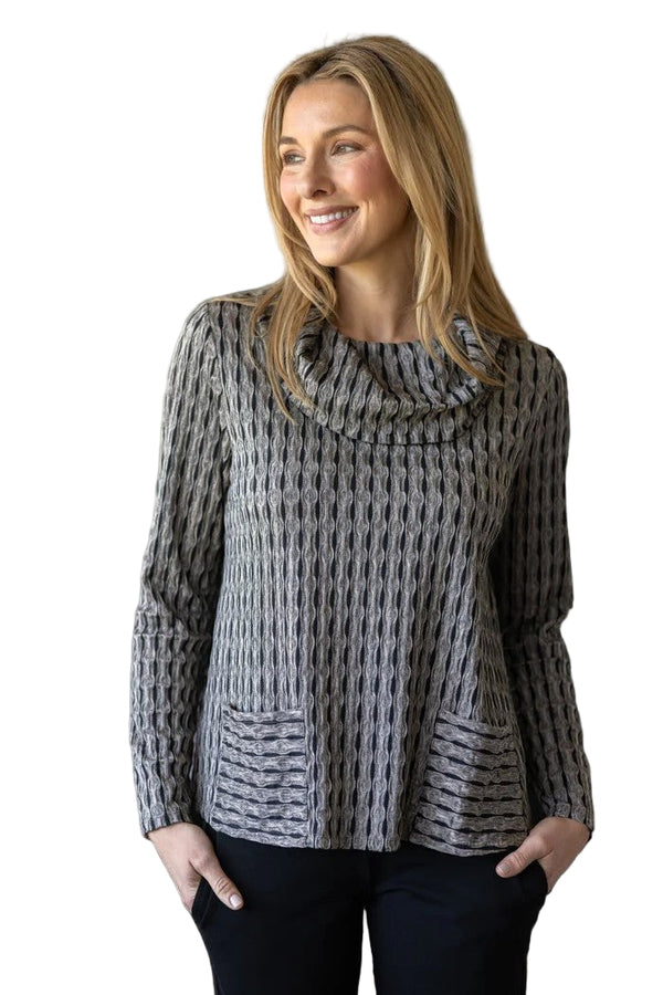 Newport Knit City Cowl Neck Top - 57108