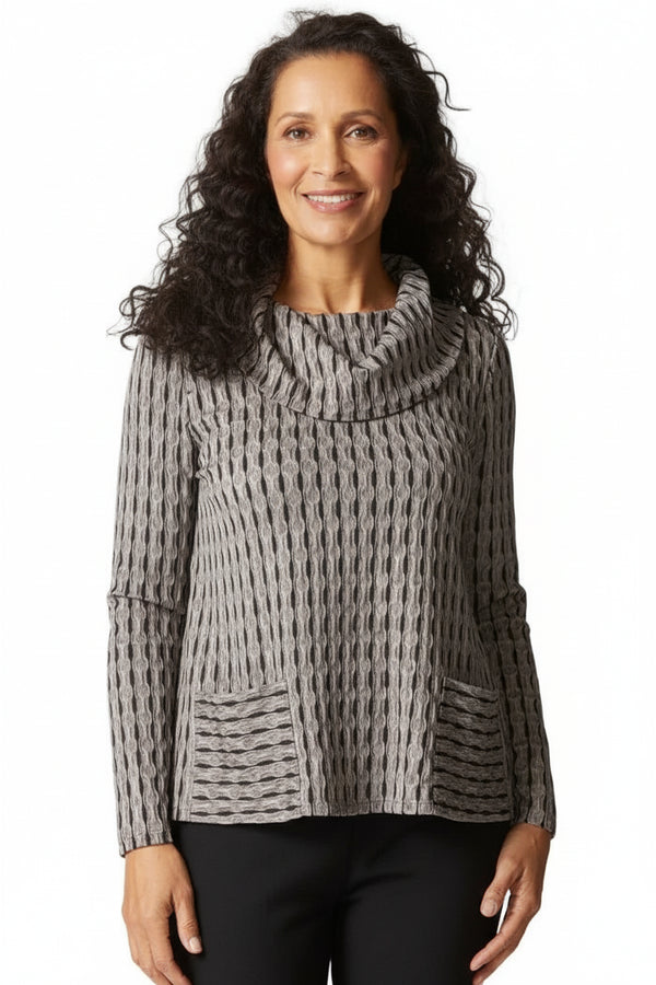 Newport Knit City Cowl Neck Top - 57108