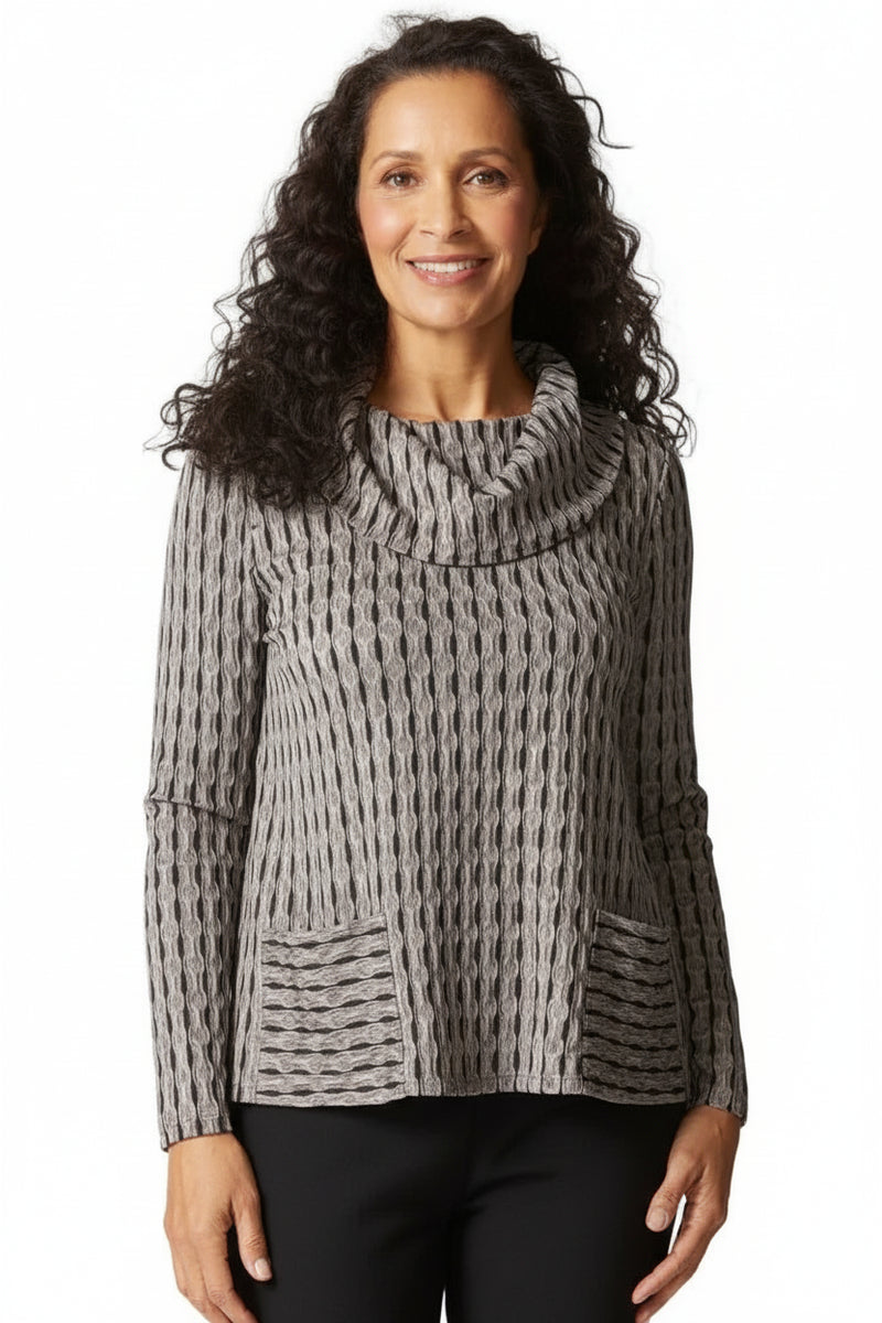 Newport Knit City Cowl Neck Top - 57108