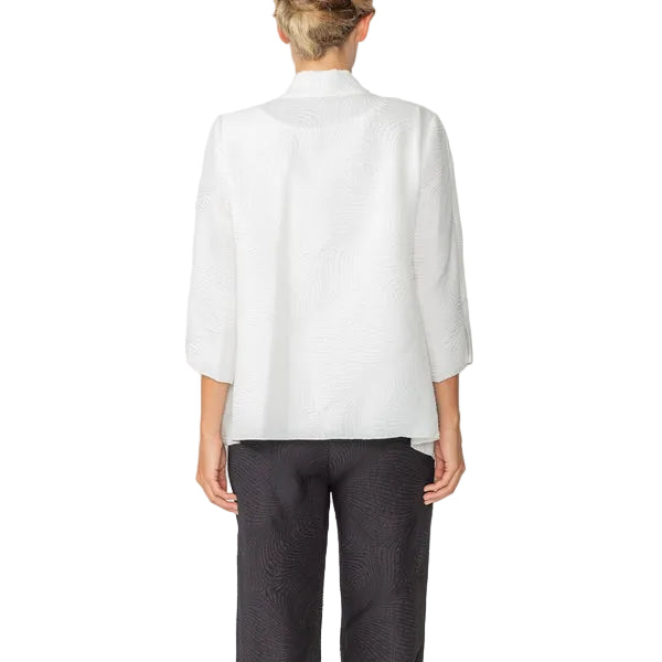 Silky Textured Lightweight Cardigan in White - 5741J-WT