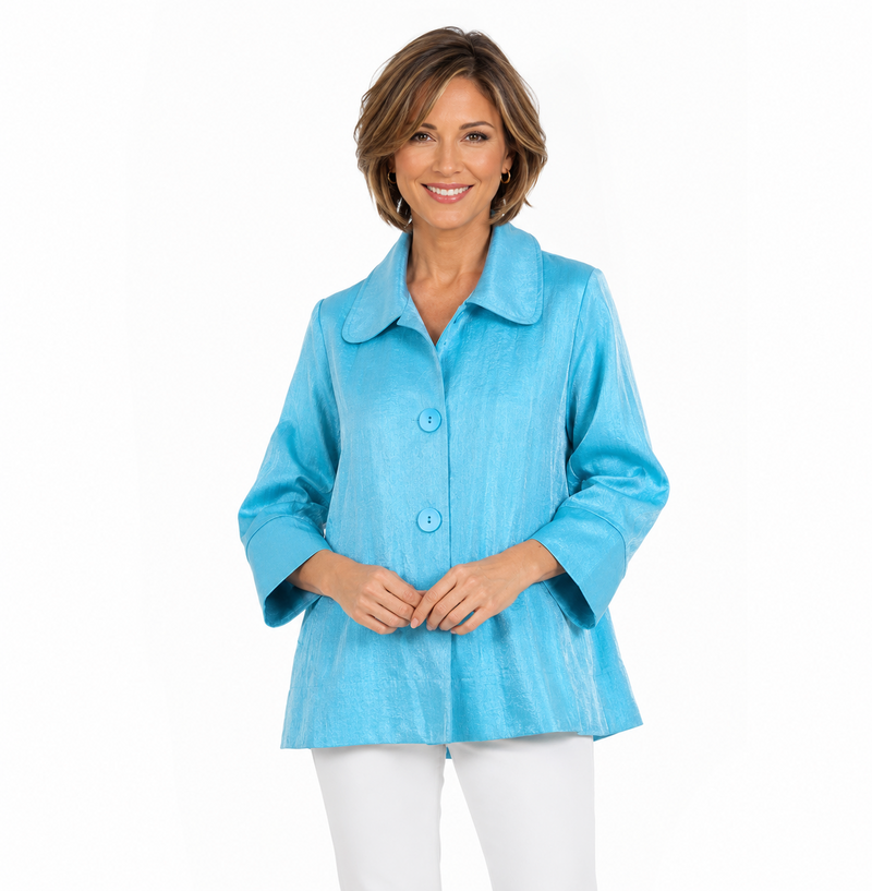 Shimmer Swing Jacket in Sky Blue - 4741-SKY