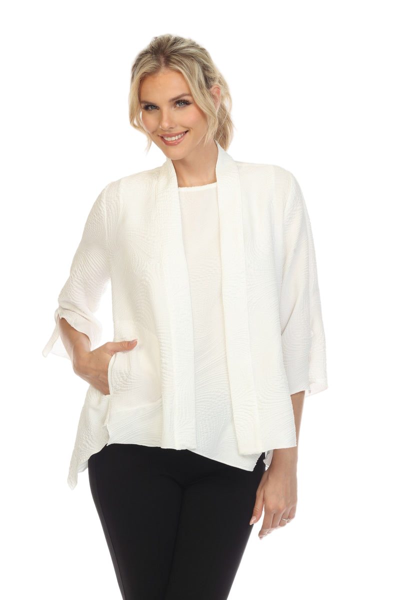 Textured Lightweight Toper Cardigan in White - 5741J-WT
