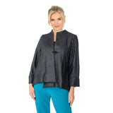 Geometric Jacquard Asymmetric Jacket in Black - 6738J-BLK