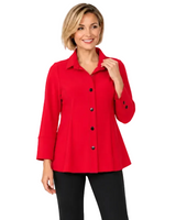 Contrast-Stitch Soft Knit Shirt Jacket - 7709J