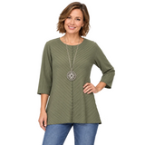 Diagonal Rib Cotton Tunic in Plus Sizes - CS342P