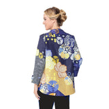 Floral-Print Asymmetric Jacket in Royal - 5804J-ROY