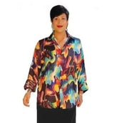 Dilemma Fashions Silky Big Shirt in Multi - GDB-584-GE