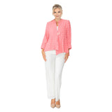 Textured Asymmetric Jacket in Rose - 4507J-ROS