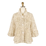 Floral Chenille Soutache Jacket in Champagne - 2411-CGD