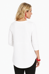 "Zofi" Soft Knit Tunic Top in White - ZOFI-WHT