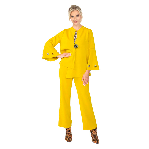 Techno Stretch-Knit Asymmetric Jacket in Mustard- 4577J-MST