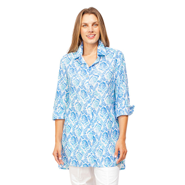 Escape by Habitat Easy, Breezy Cotton Voile Shirt in Marina - 59101-MN