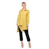 Long Asymmetric Tunic Shirt in Mustard - 7513B-MST