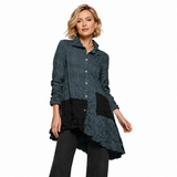 Adia Crinkled Woven Tunic Shirt -T65526