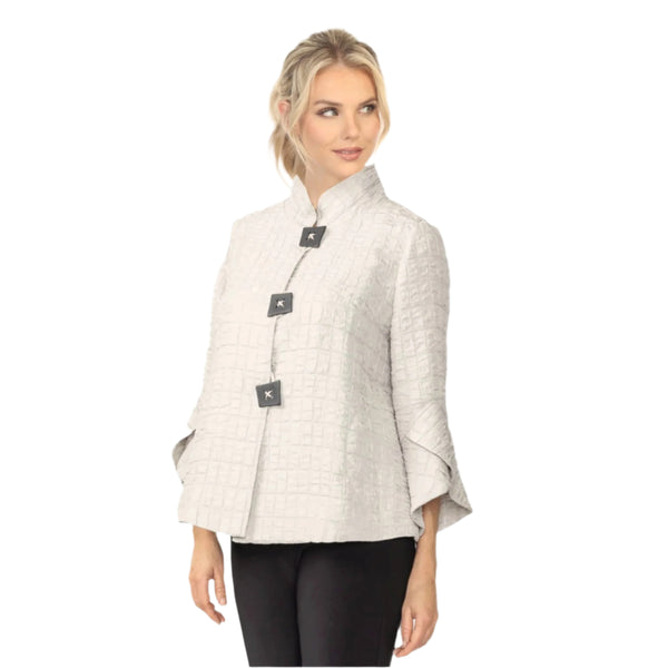 Textured Tulip Sleeve Jacket in Taupe - 6990J-TP