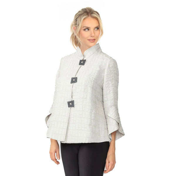 Textured Tulip Sleeve Jacket in Taupe - 6990J-TP