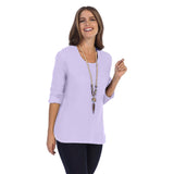 Lightweight Cotton Waffle Top in Lavender - C691-LV