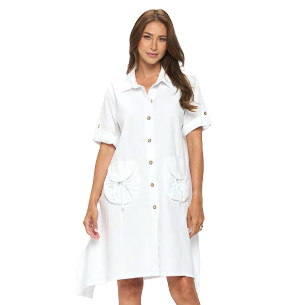 Focus Basic Core Dress with Pockets in White - BC145
