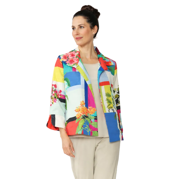 Artful Patchwork Floral Jacket - 7049J