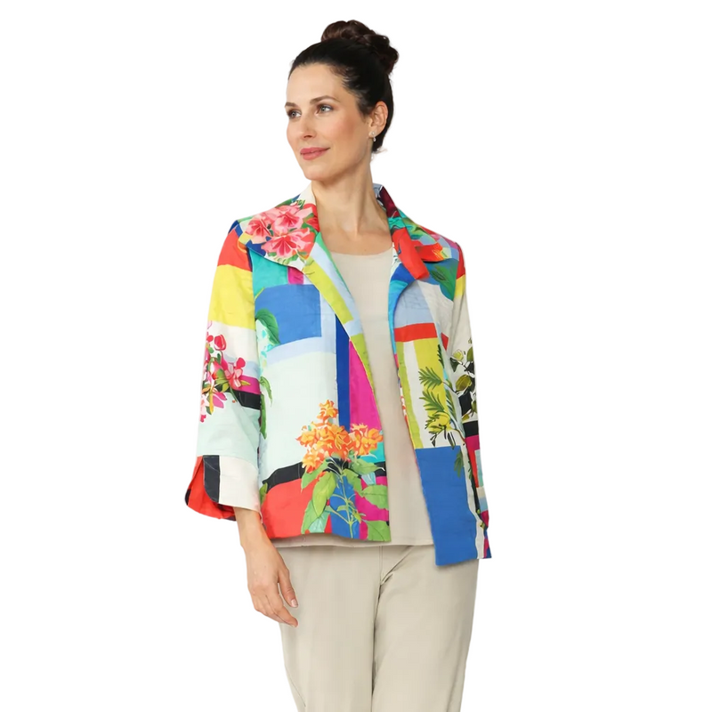 Artful Patchwork Floral Jacket - 7049J