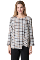 Textured Plaid Pullover - 75910 - Sizes S & M Only!