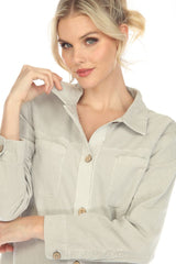Soft Stretch Corduroy Shirt in Soy Latte - 34520-DN