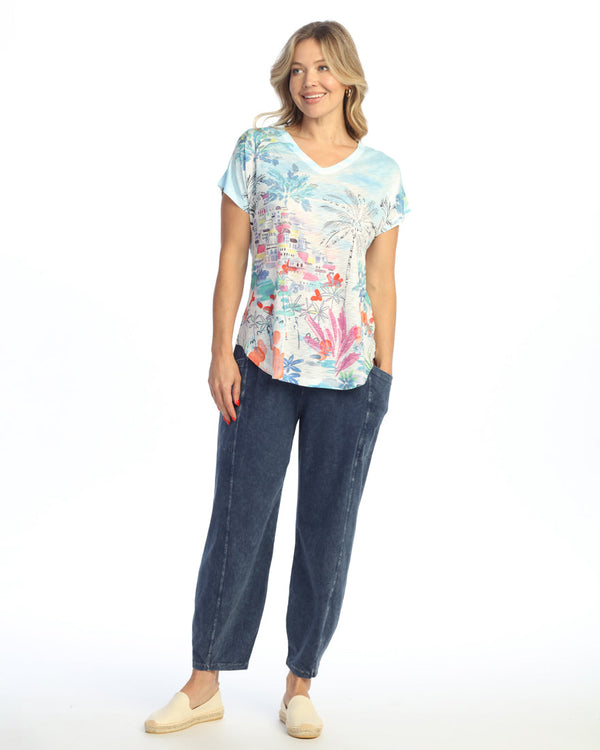 Dolman Cap Sleeve Print Top - 60