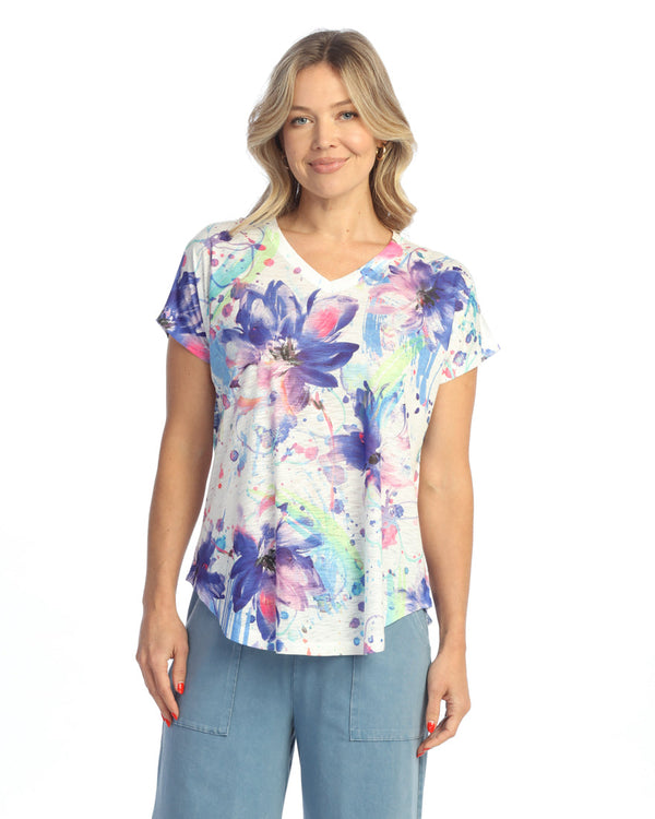 Dolman Cap Sleeve Print Top - 60